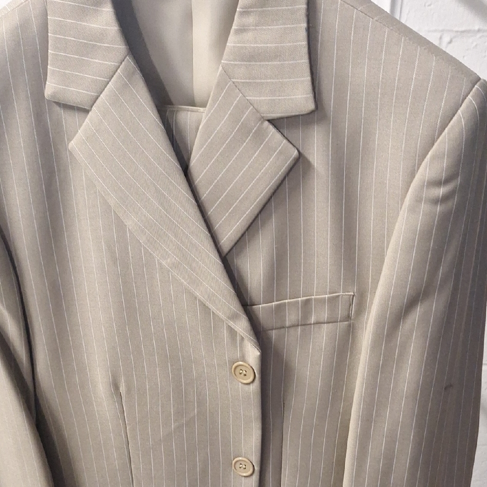 Kids Beige Pinstripe Matching Set